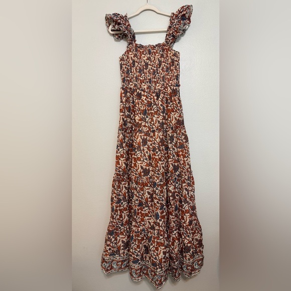 Love The Label Fredrika Smocked Tiered Floral Maxi Dress Ruffle Strap - Picture 2 of 8
